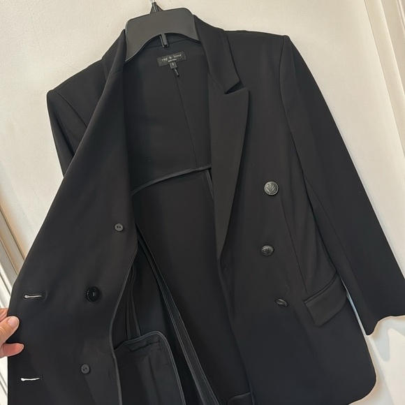 Rag & Bone Womens Warren Ponte Black Relaxed Fit Double-Breasted Blazer NWOT - Picture 13 of 13
